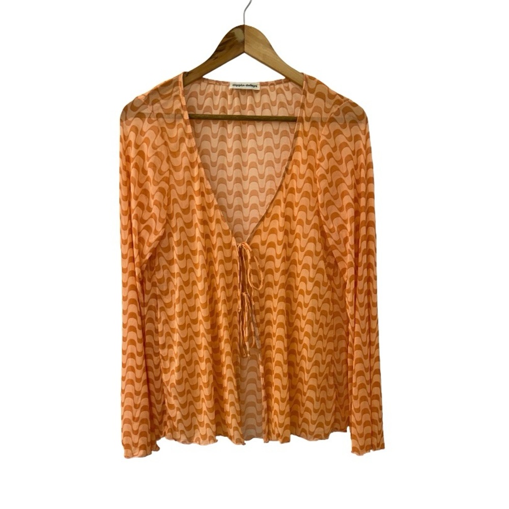 Dippin' Daisy's Orange Wavy Sheer Swim Coverup